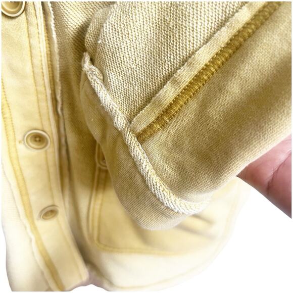 Anthropologie Pilcro Shacket Size Petite Large Mustard Collared Boho Distressed - Picture 3 of 13